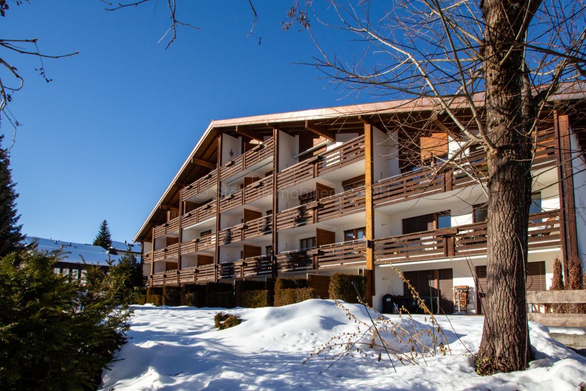Alpines Mehrfamilienhaus mit Holzbalkonen