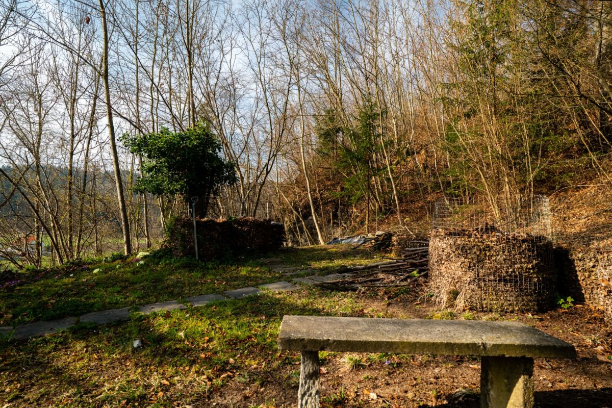 Garten mit Waldhang