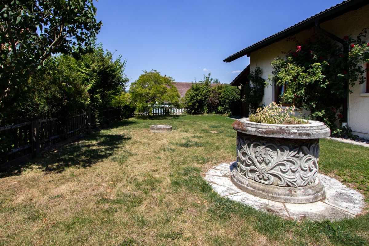 Garten mit dekorativem Brunnen