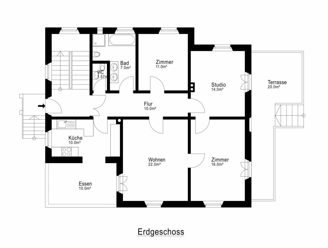 Grundriss des Erdgeschosses