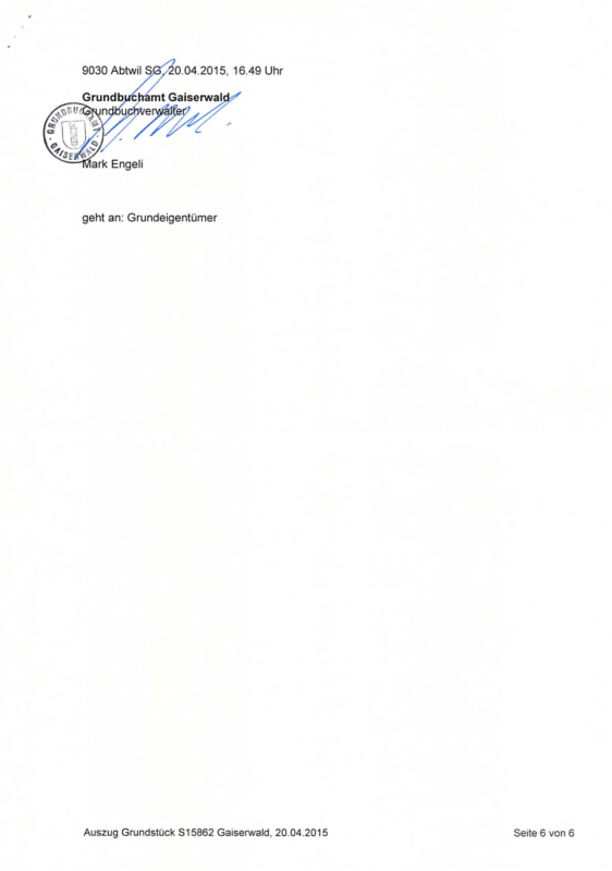 Unbekanntes Dokument mit Stempel und Unterschrift