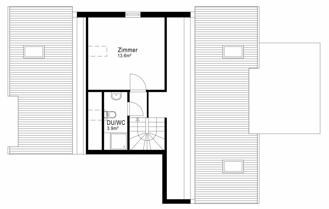 Grundriss mit Zimmer und DU/WC