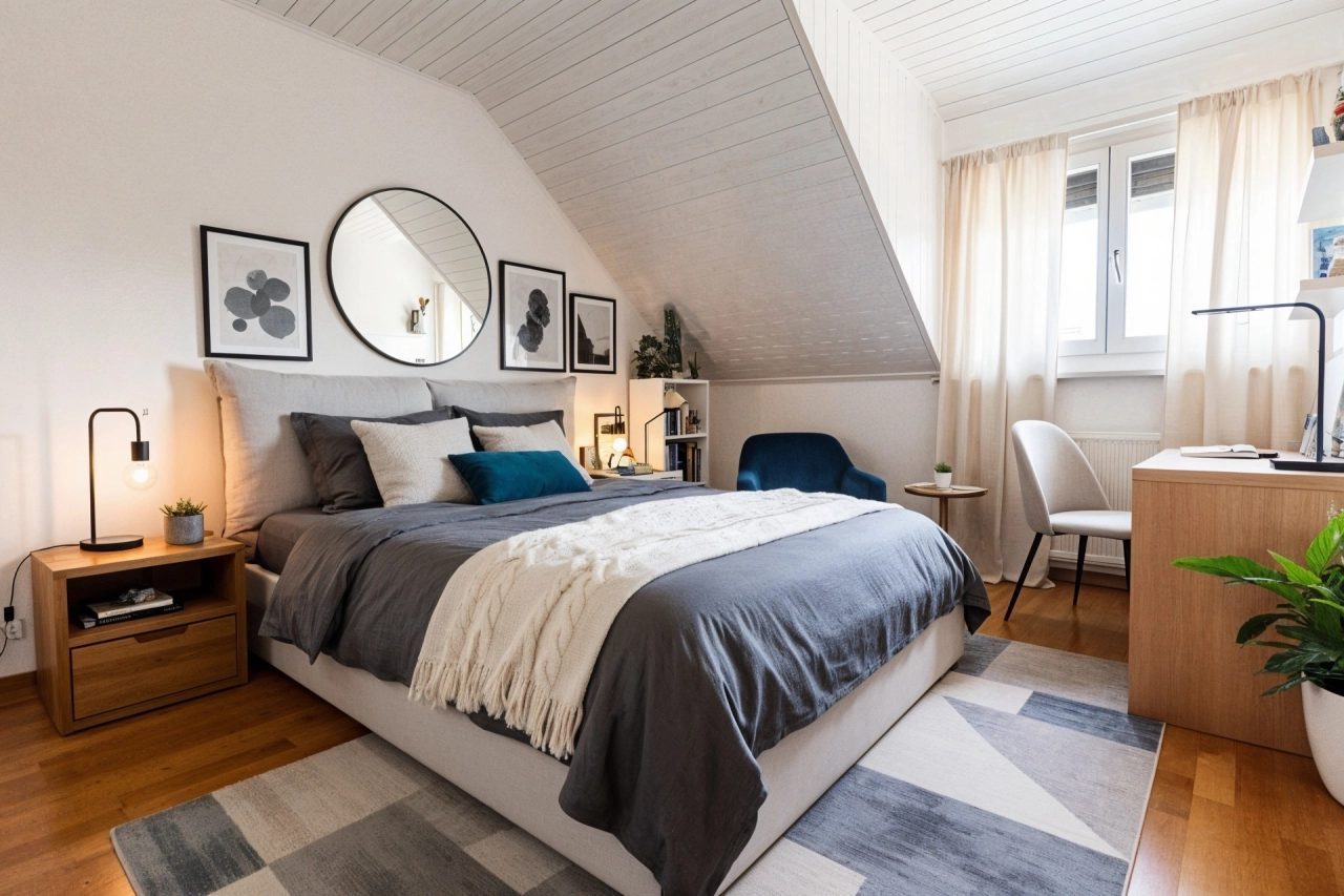 Gemütliches Dachgeschoss-Schlafzimmer