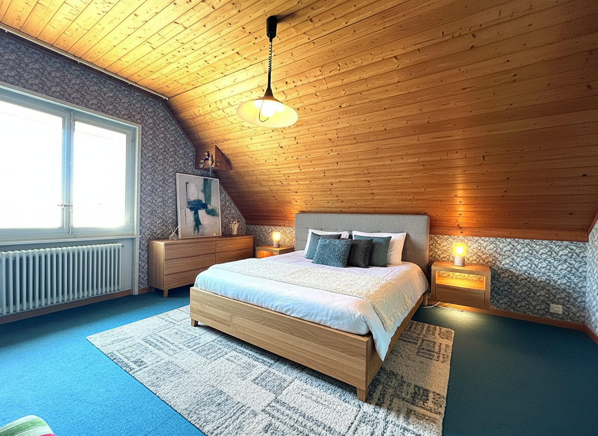 Gemütliches Schlafzimmer im Dachgeschoss