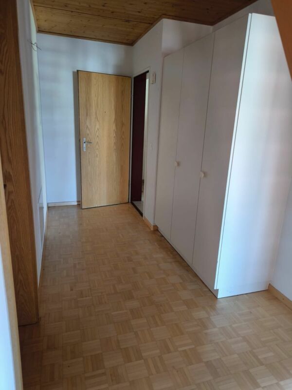 Flur mit Einbauschrank und Holztür