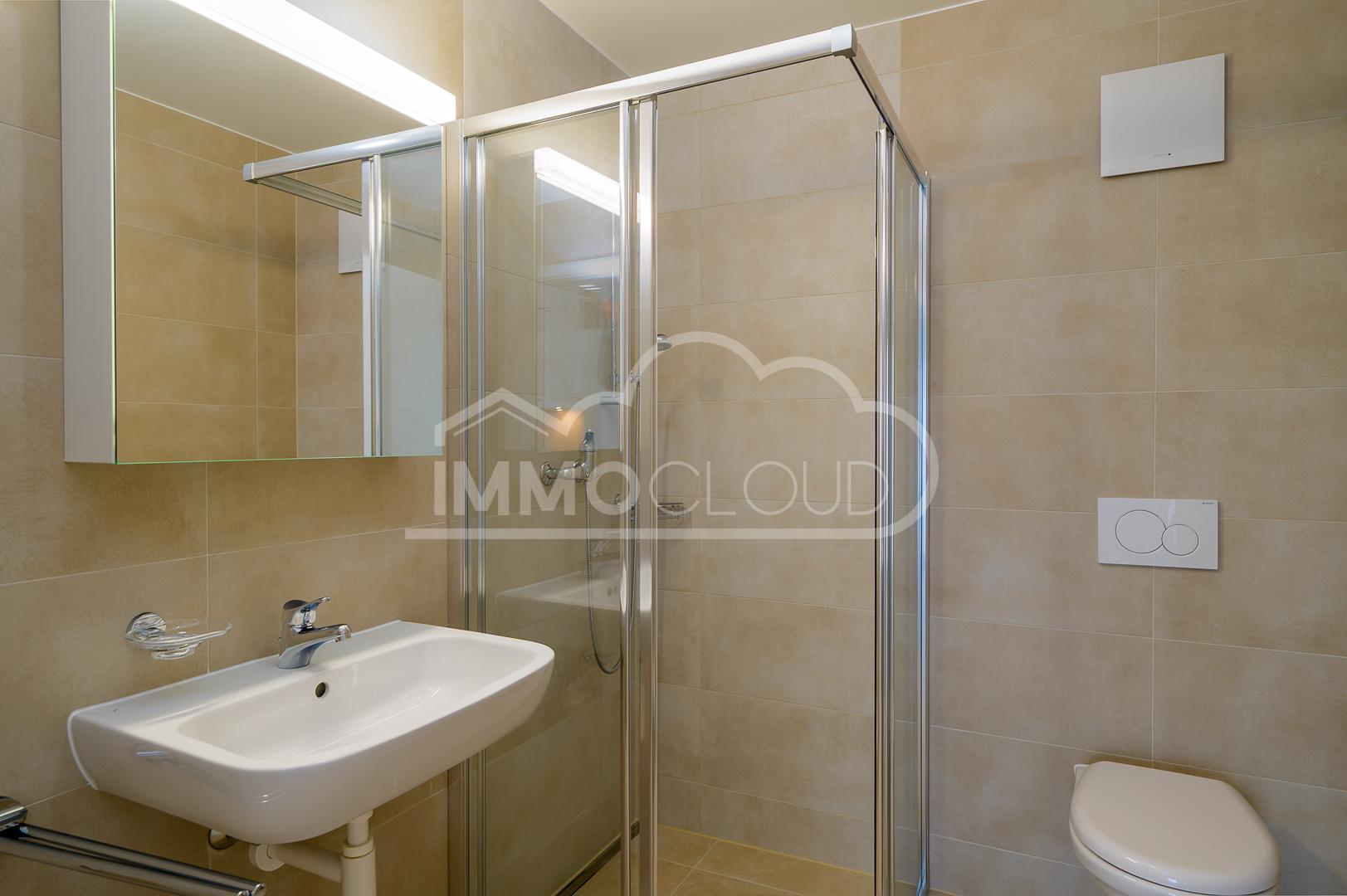 Modernes Badezimmer mit Dusche und WC
