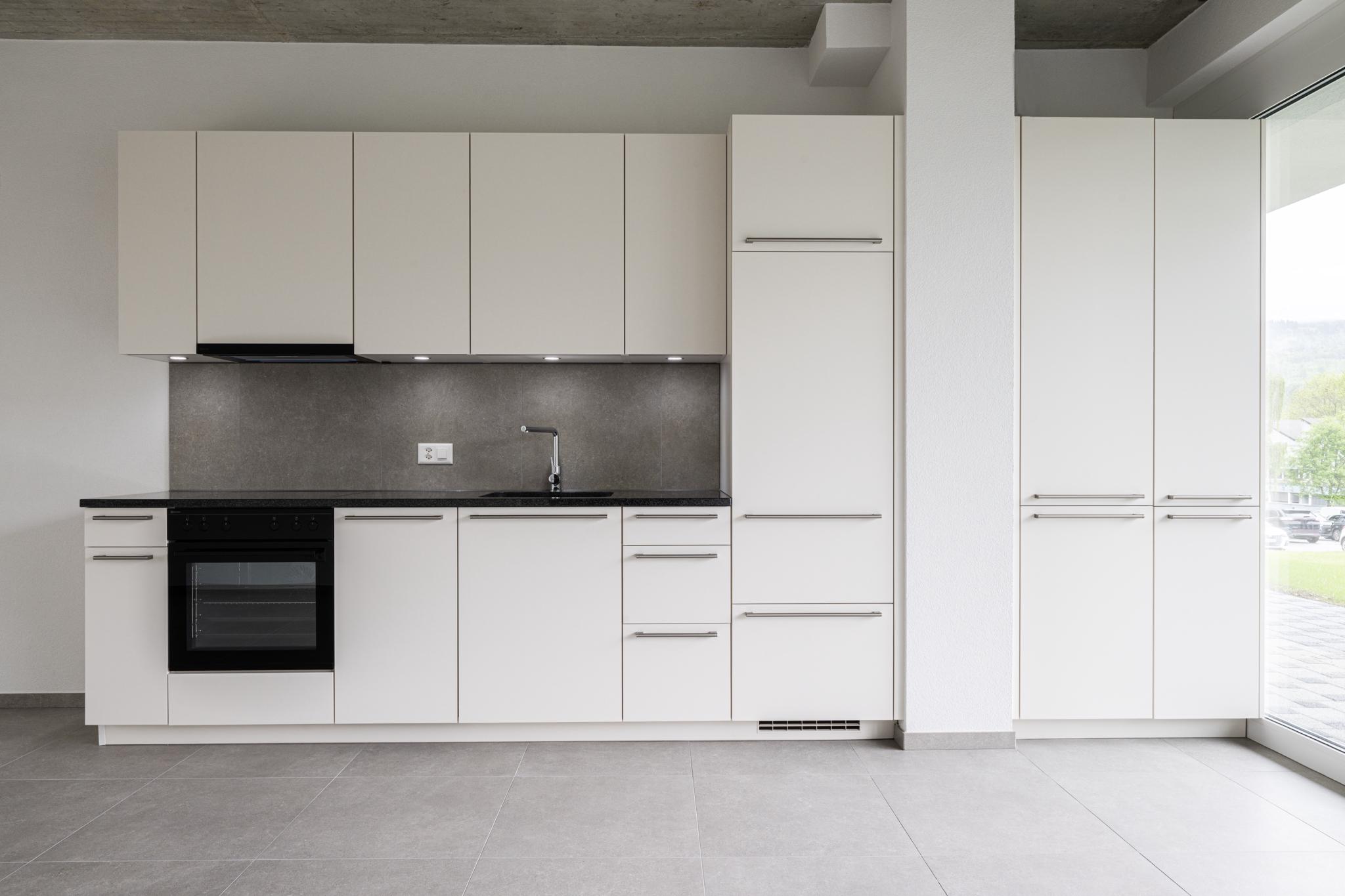 Moderne Küche mit Hochschränken