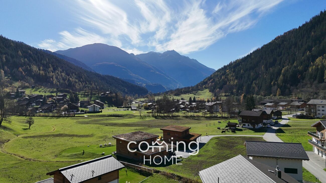 Alpen-Tal mit Bergblick