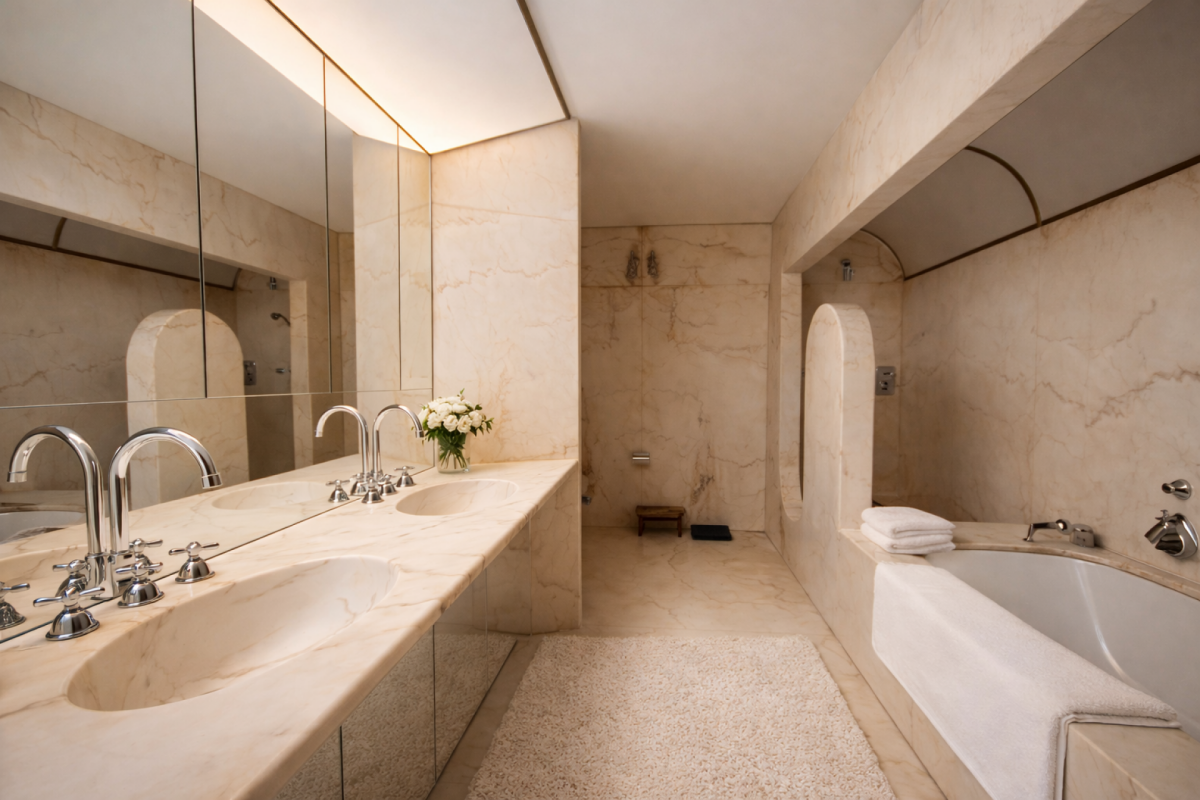 Luxuriöses Marmorbadezimmer