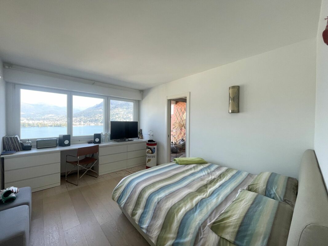 Schlafzimmer mit Seeblick