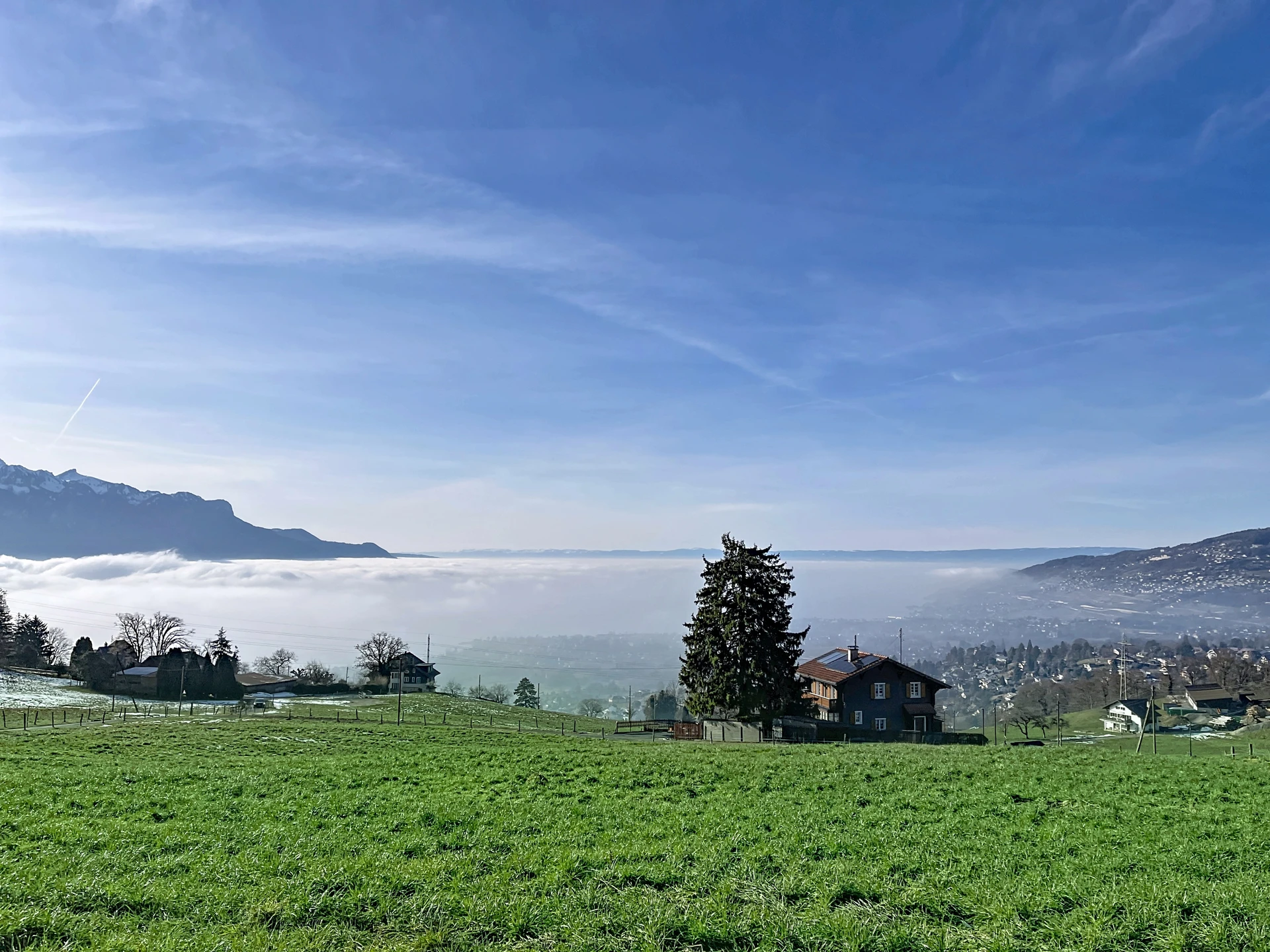 Alpenpanorama mit Talnebel