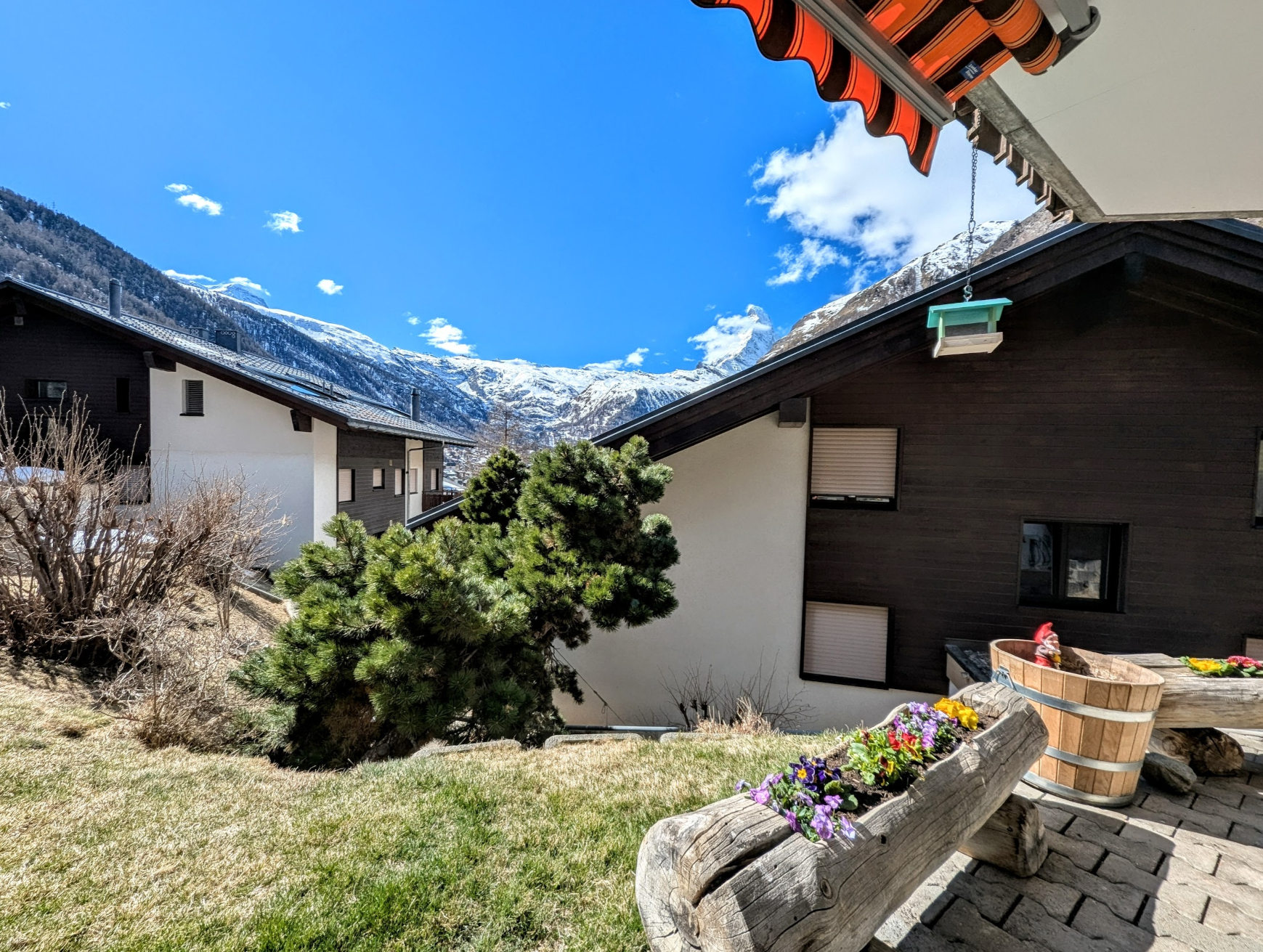 Alpen-Garten mit Bergpanorama