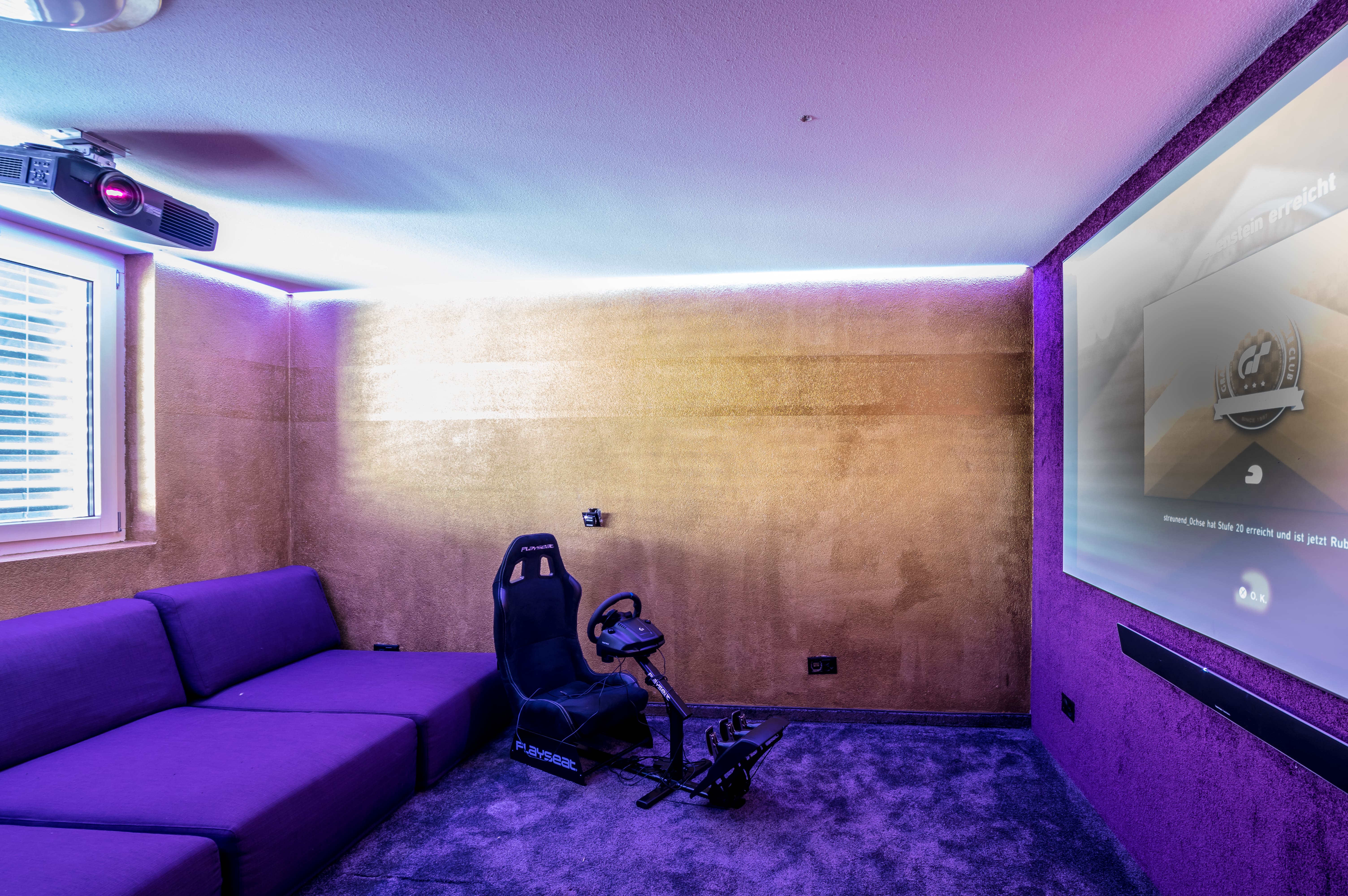 Gaming-/Medienraum mit Projektion