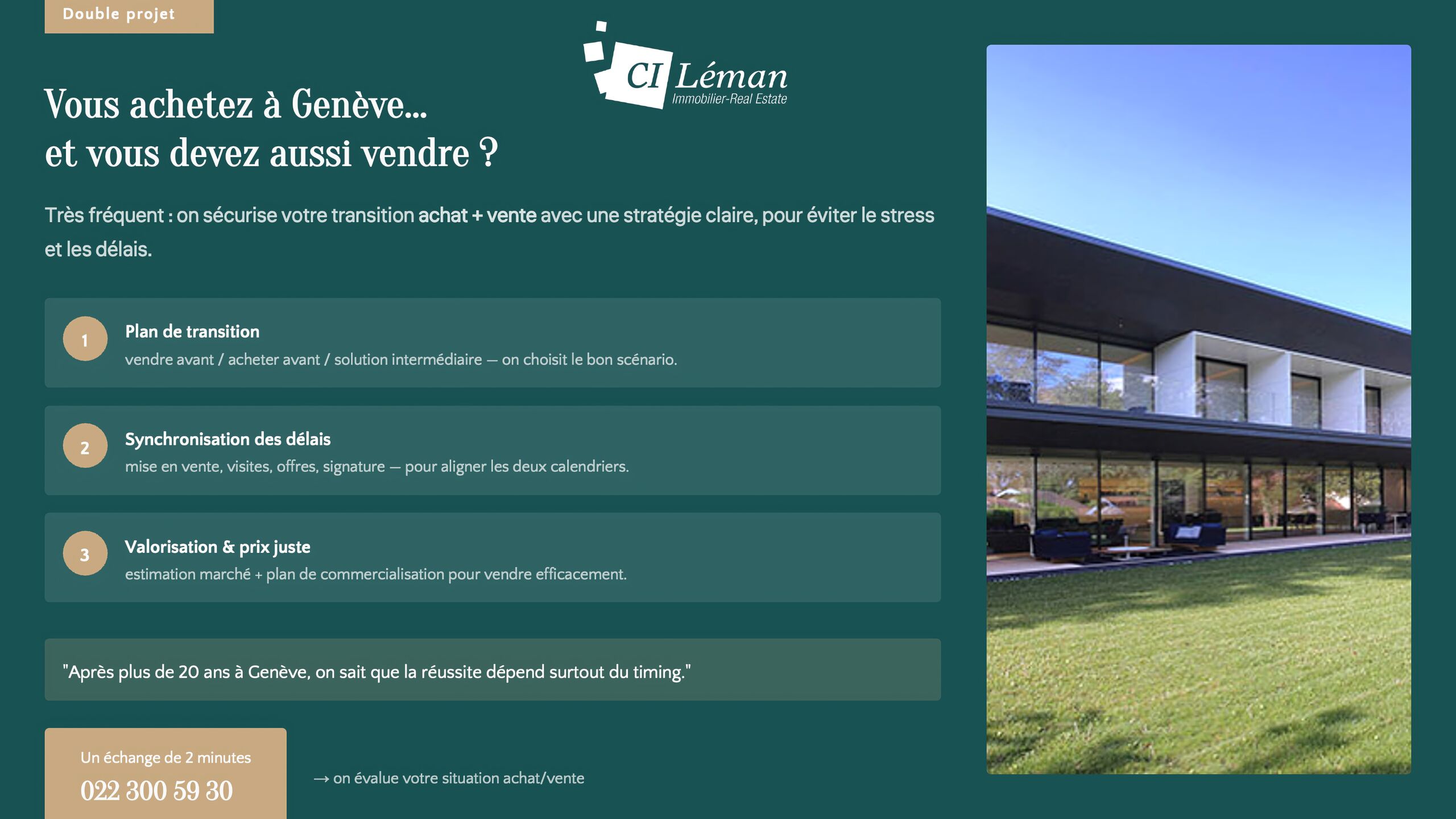 Immobilien-Werbegrafik mit moderner Außenansicht