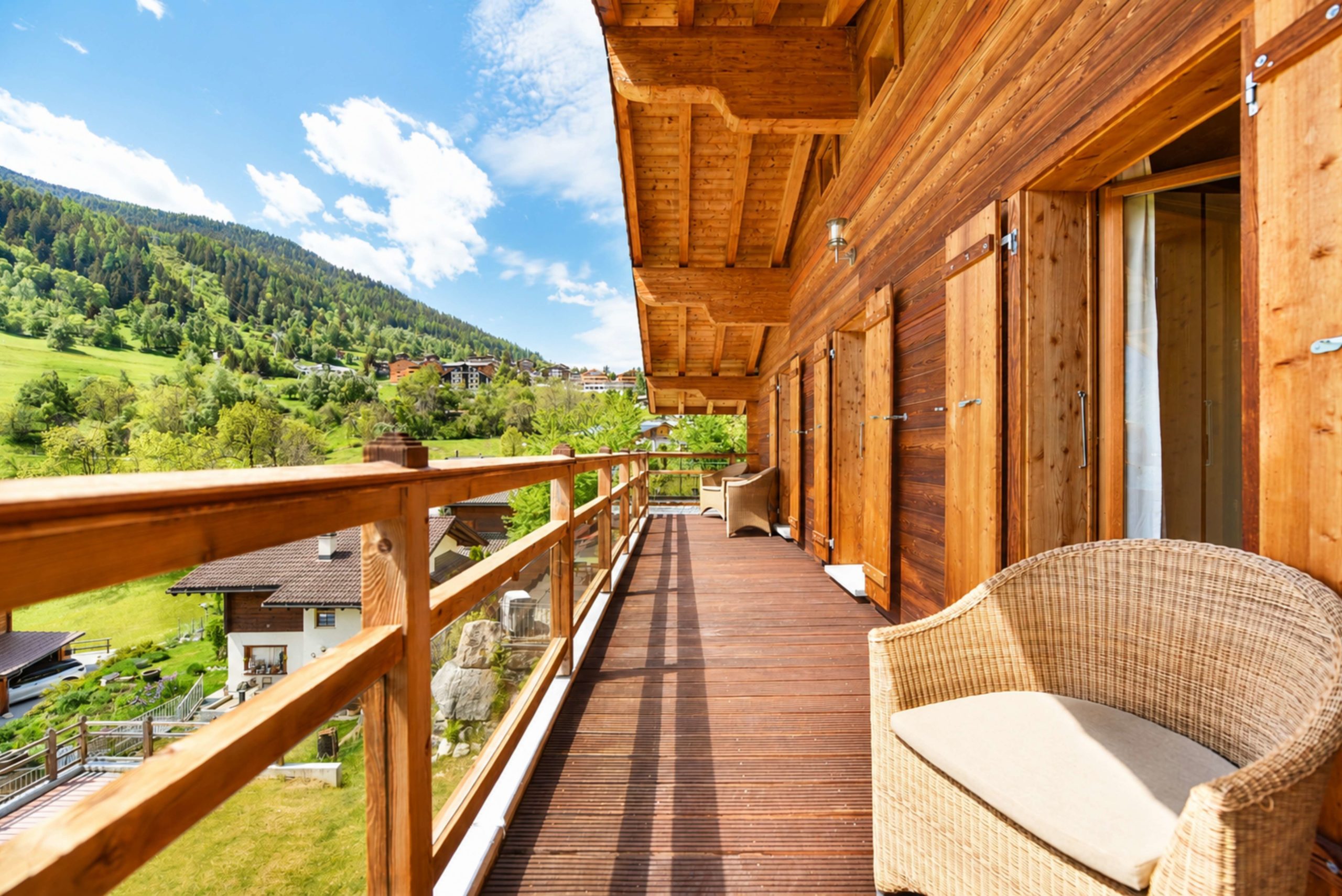 Balkon mit Bergblick