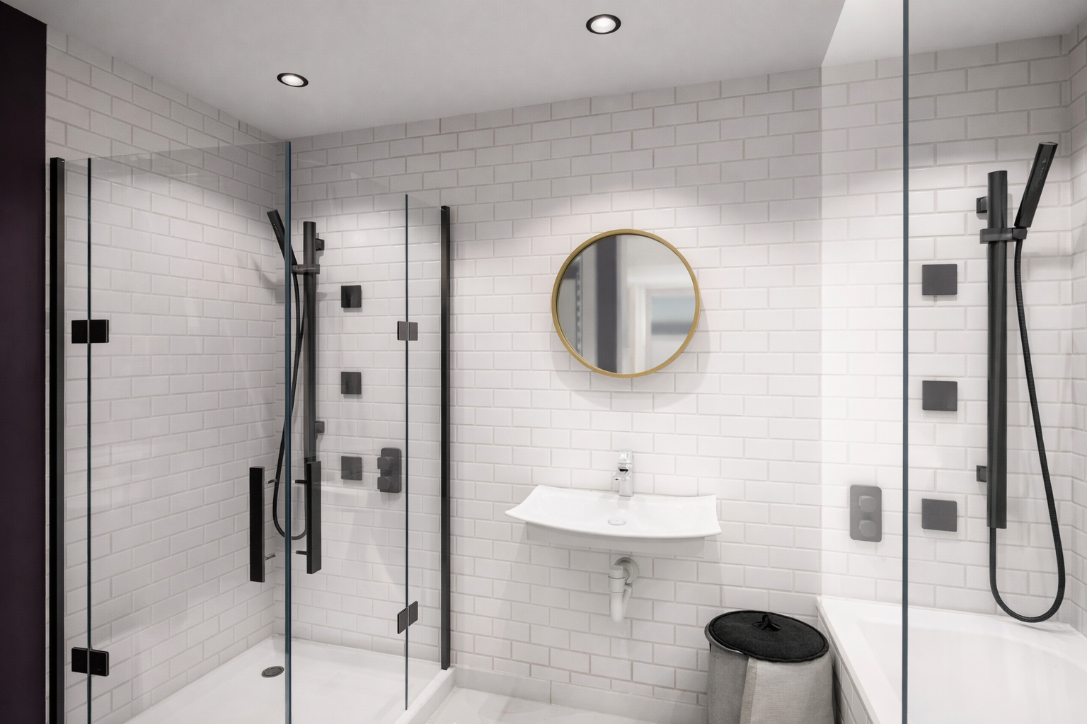 Modernes Badezimmer mit Walk-in-Dusche