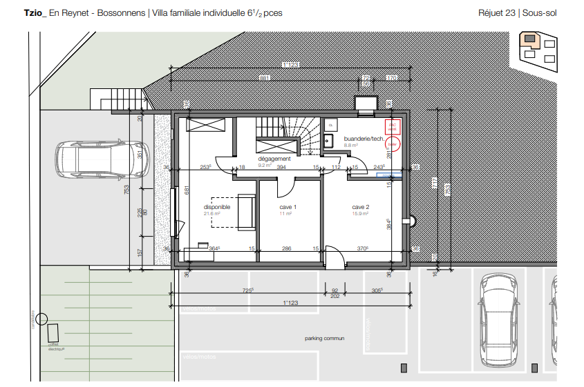 Keller-Grundriss mit Technik- und Abstellräumen