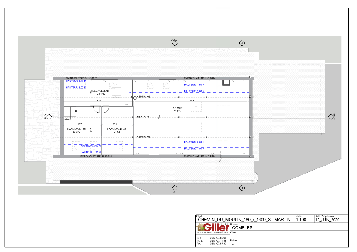 Grundriss mit Dachgeschossbereichen