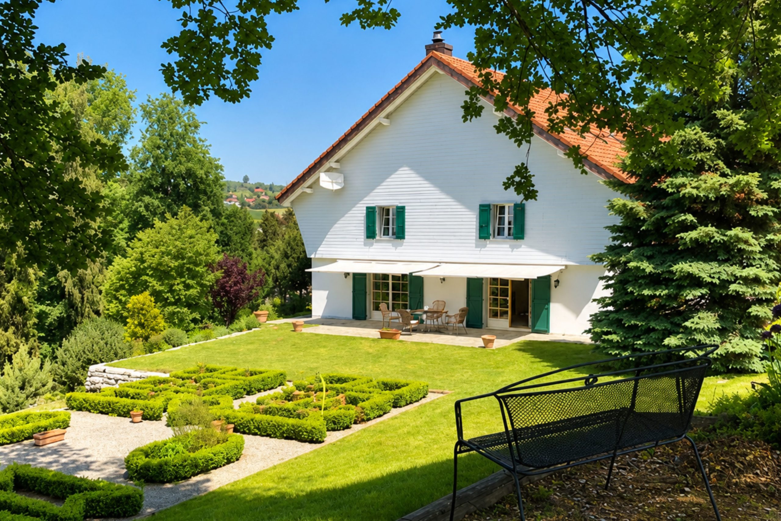 Ländliches Einfamilienhaus mit Garten