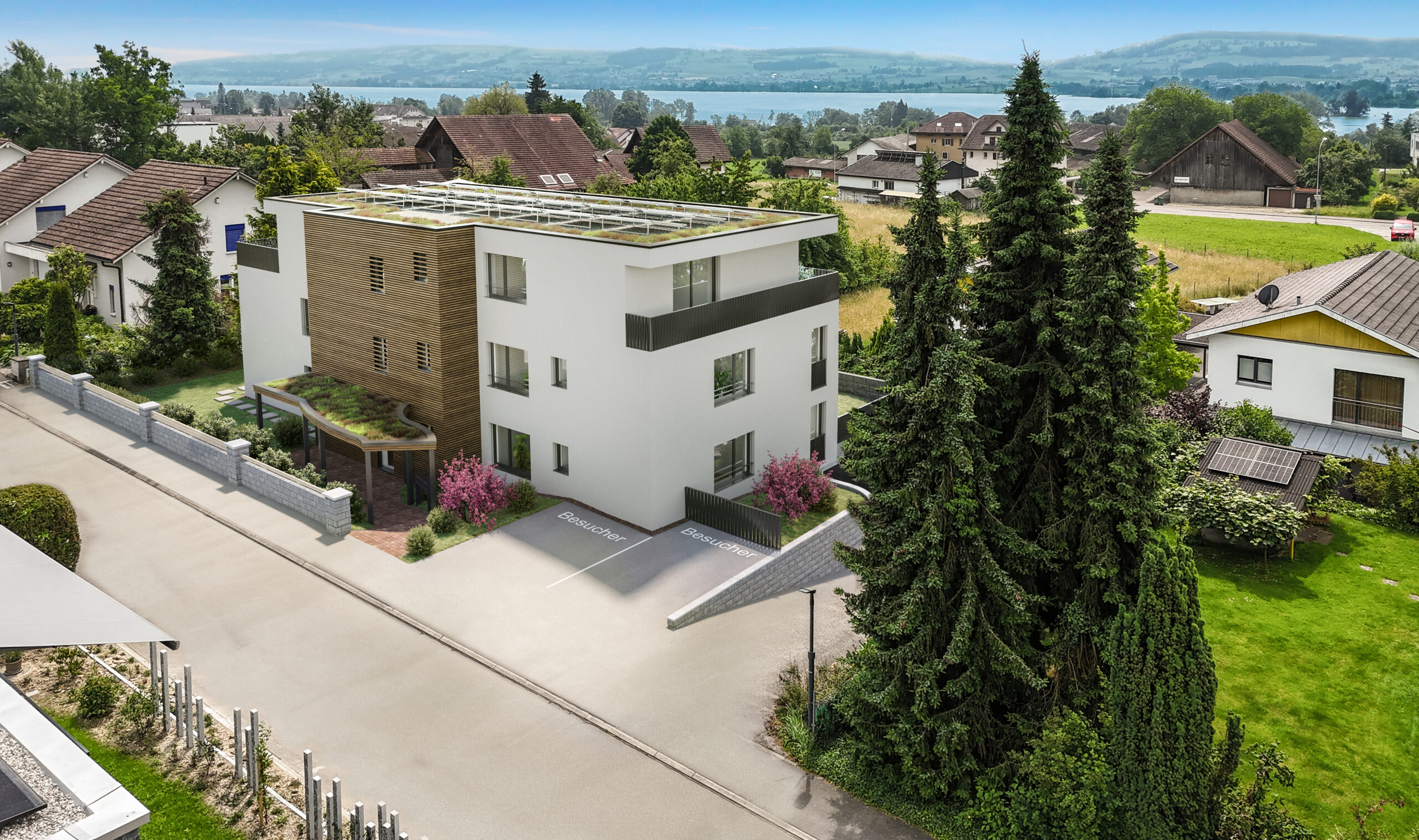 Moderne Wohnanlage mit Seeblick