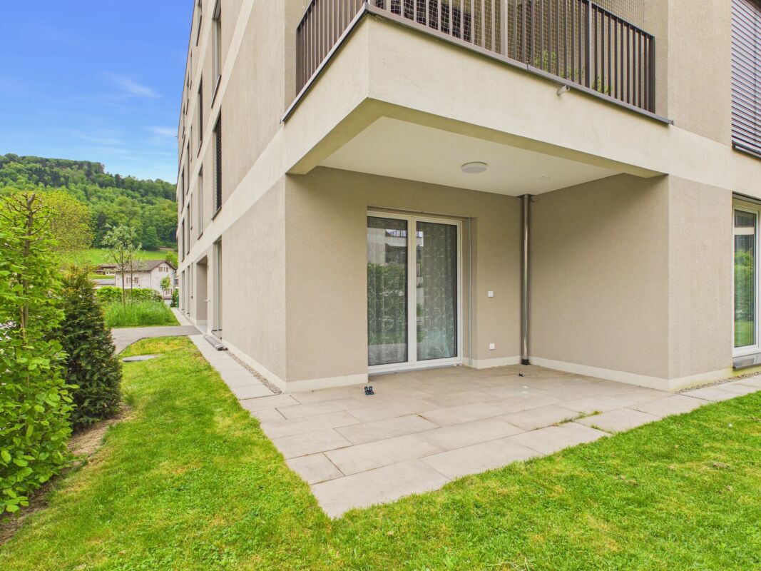 Terrasse an moderner Wohnanlage
