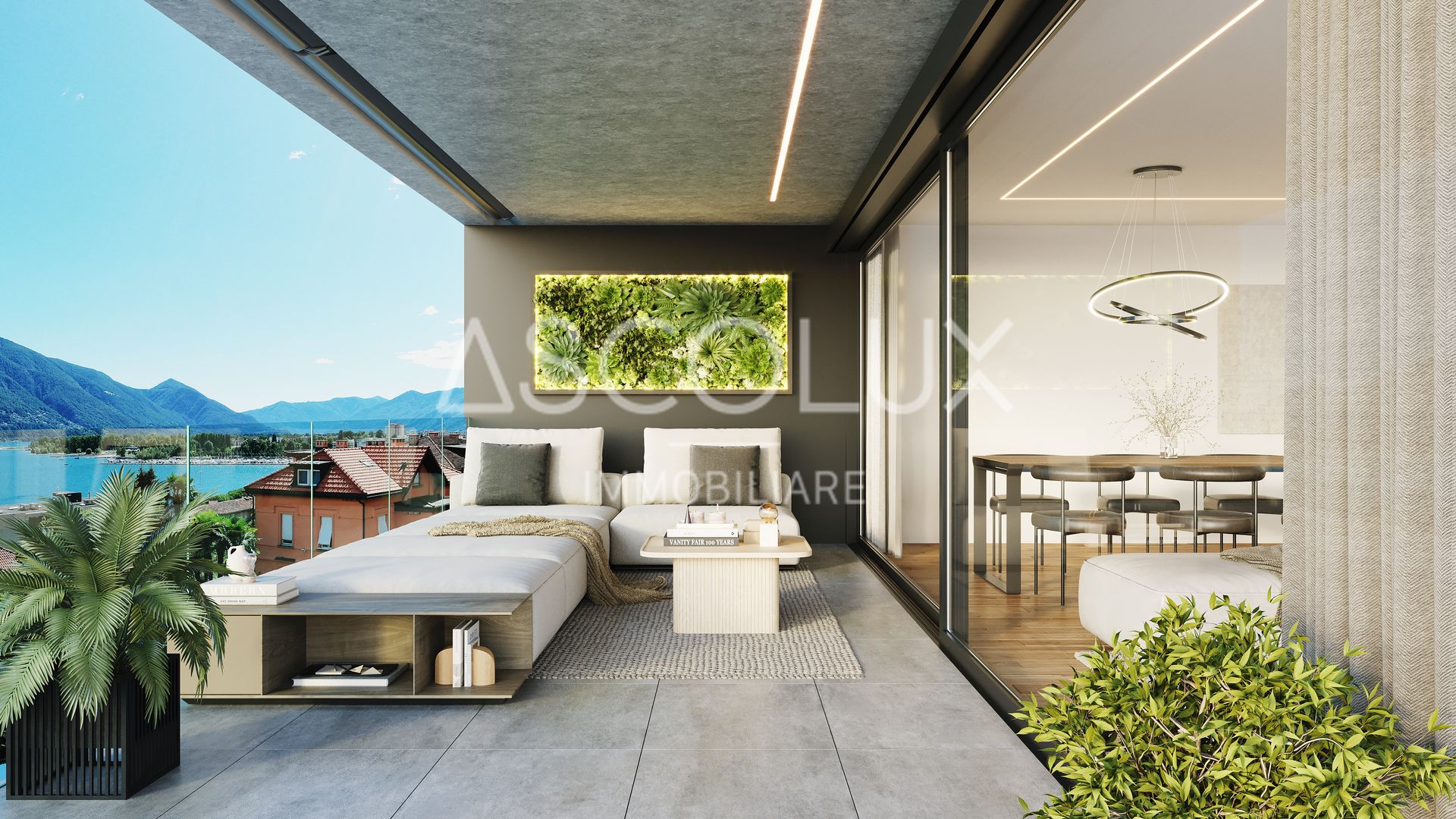 Luxuriöse Dachterrasse mit Meerblick