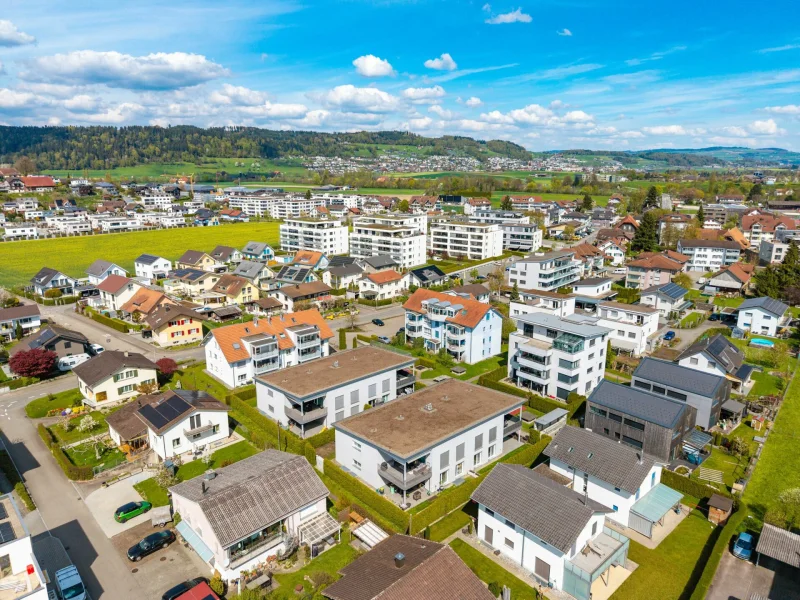 Luftaufnahme eines Wohnviertels