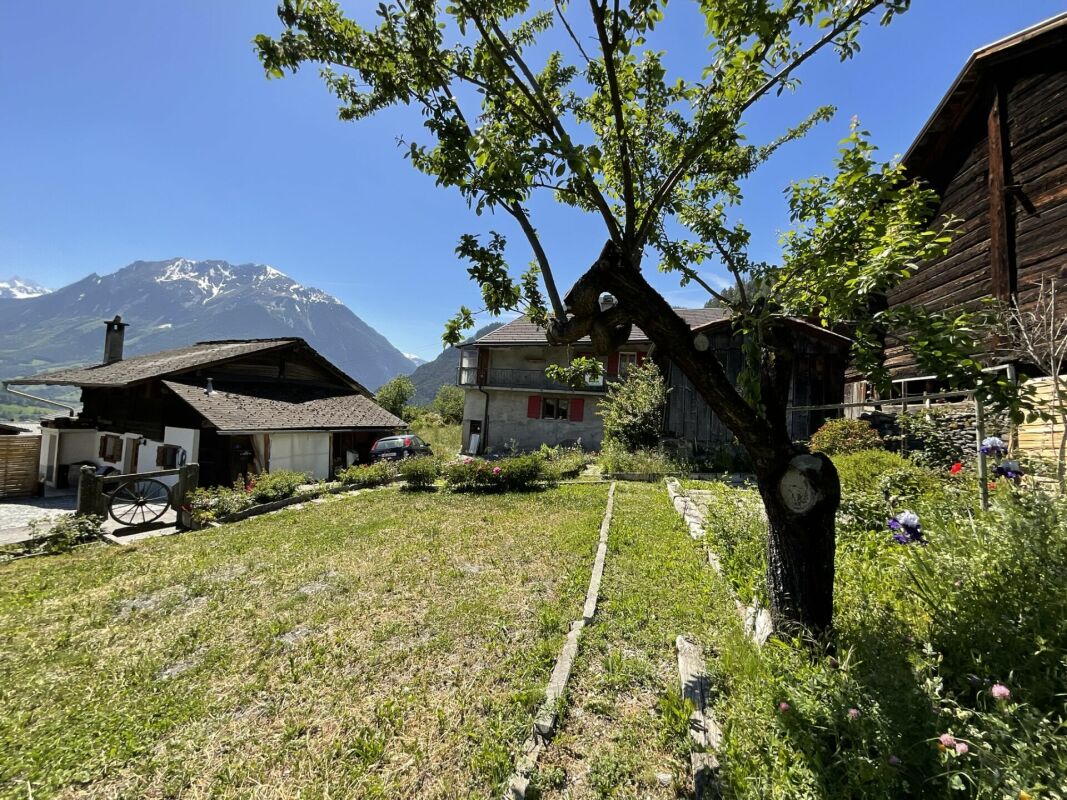 Ländlicher Garten mit Bergblick