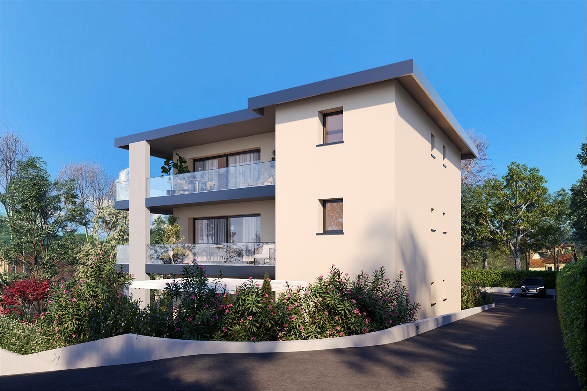 Modernes Wohnhaus mit Balkon