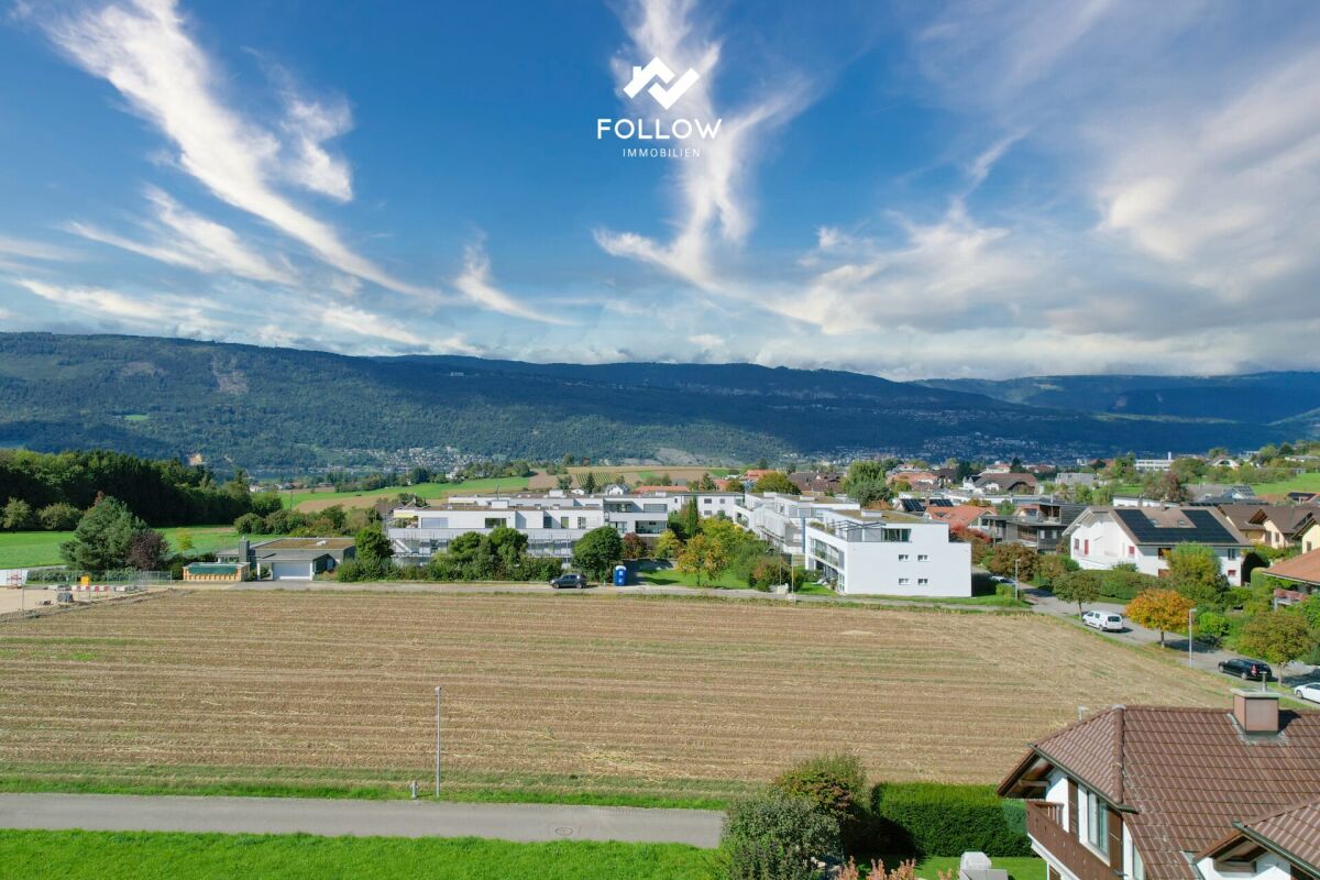 Landschaftsblick über Wohngebiet