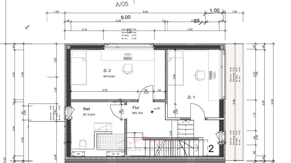Grundriss einer Wohneinheit