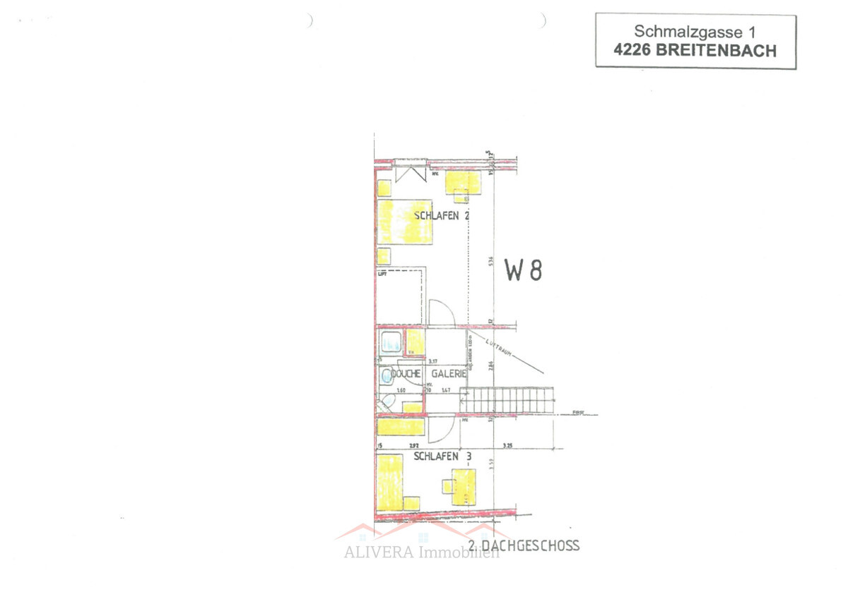 Dachgeschoss-Grundriss mit Galerie und Schlafräumen