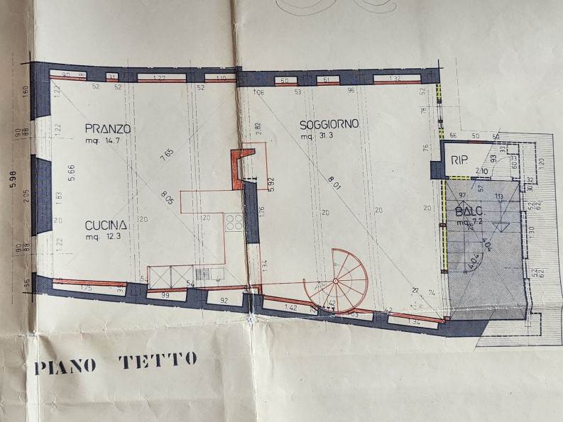 Grundriss einer Dachgeschosswohnung