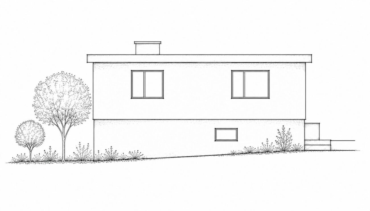 Architektur-Skizze eines Hauses