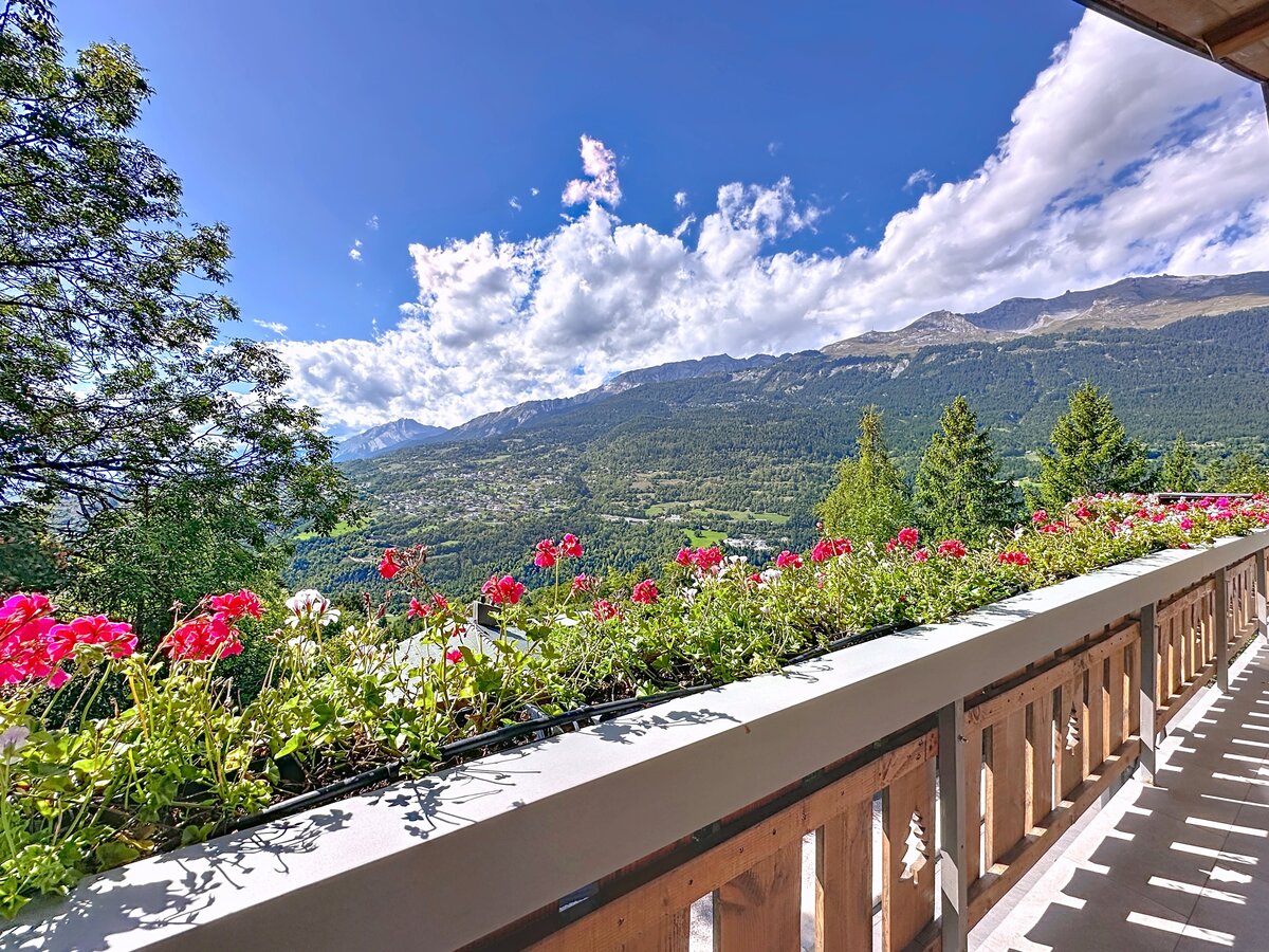 Balkon mit Bergblick