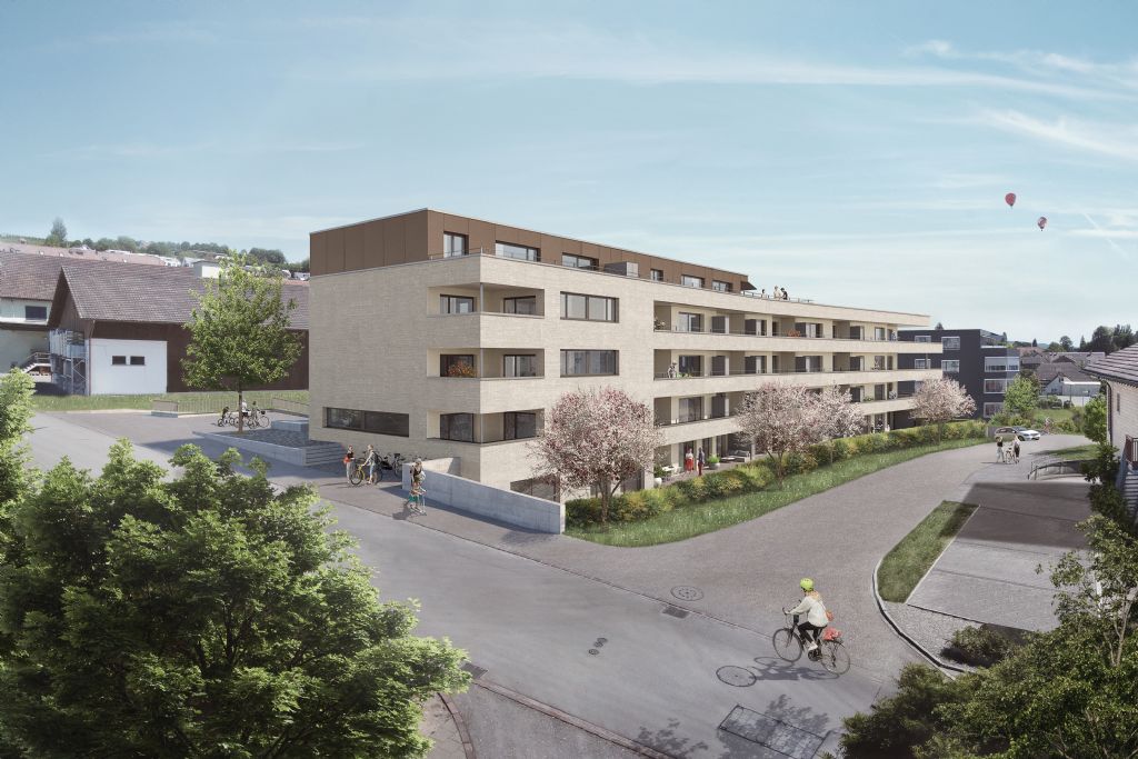 Moderne Wohnanlage mit begrüntem Umfeld