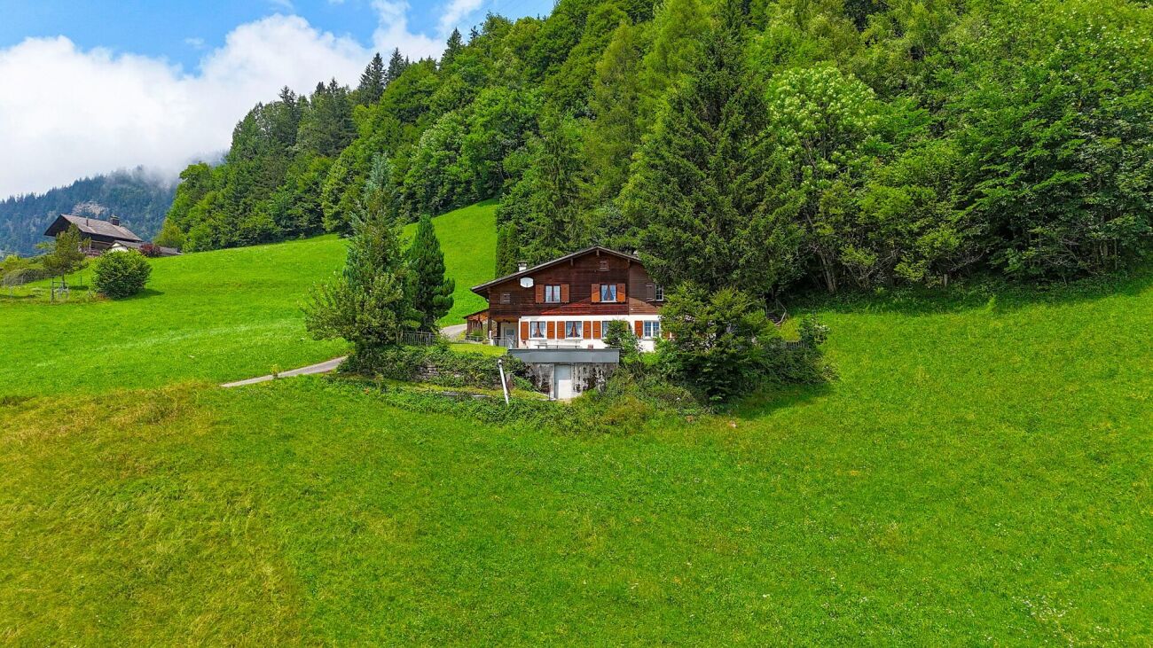 Alpenhaus in grüner Hanglage