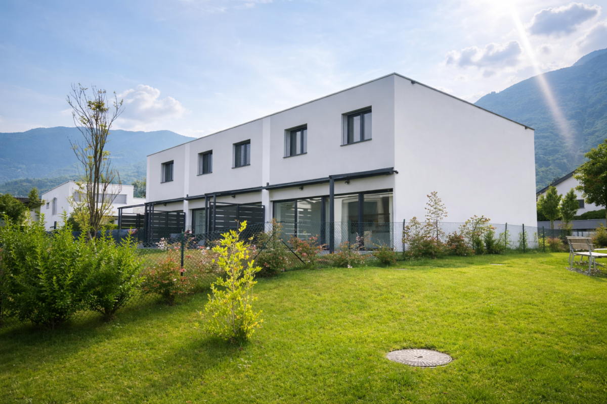 Modernes Wohnhaus mit Garten