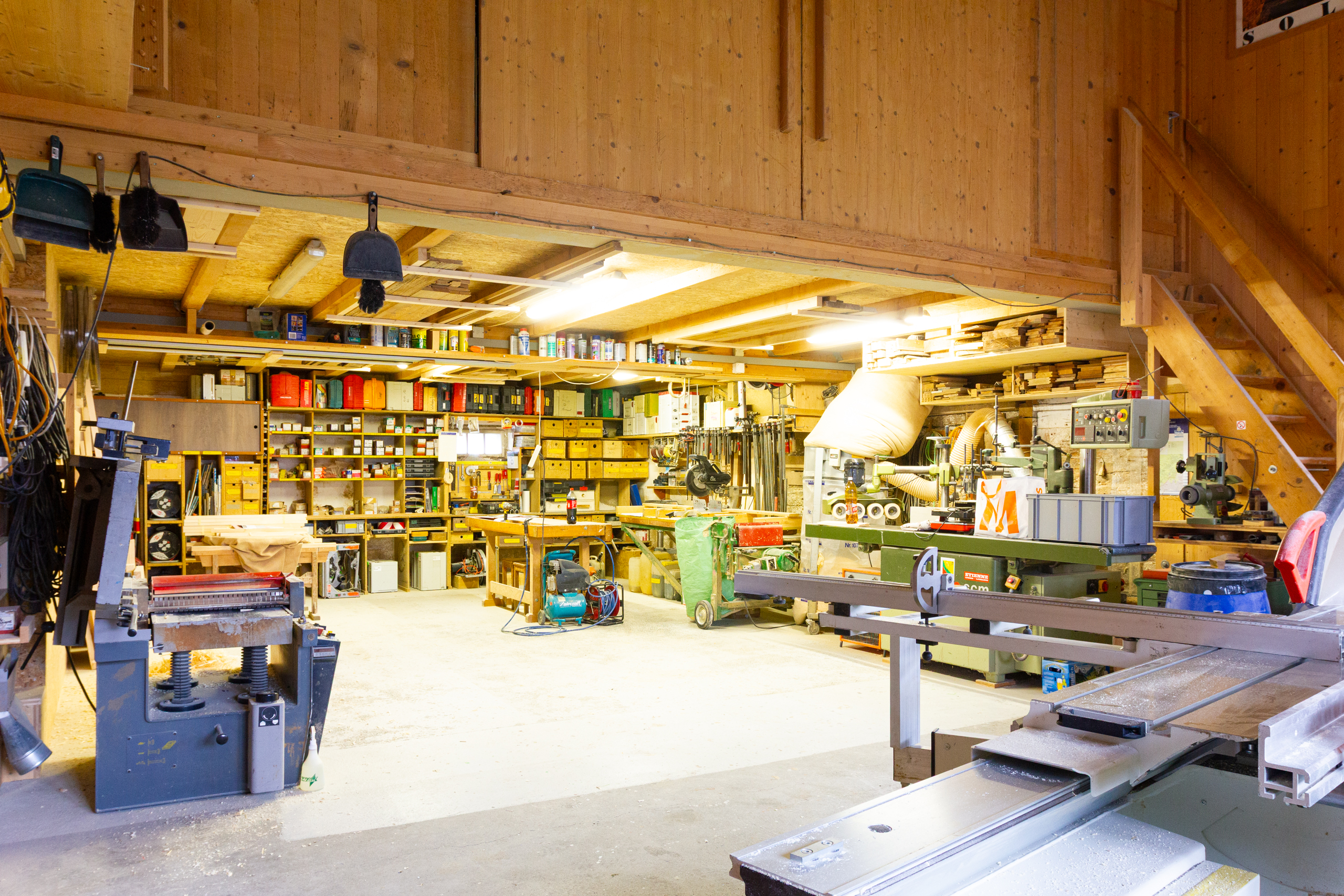 Werkstatt mit Holzkonstruktion