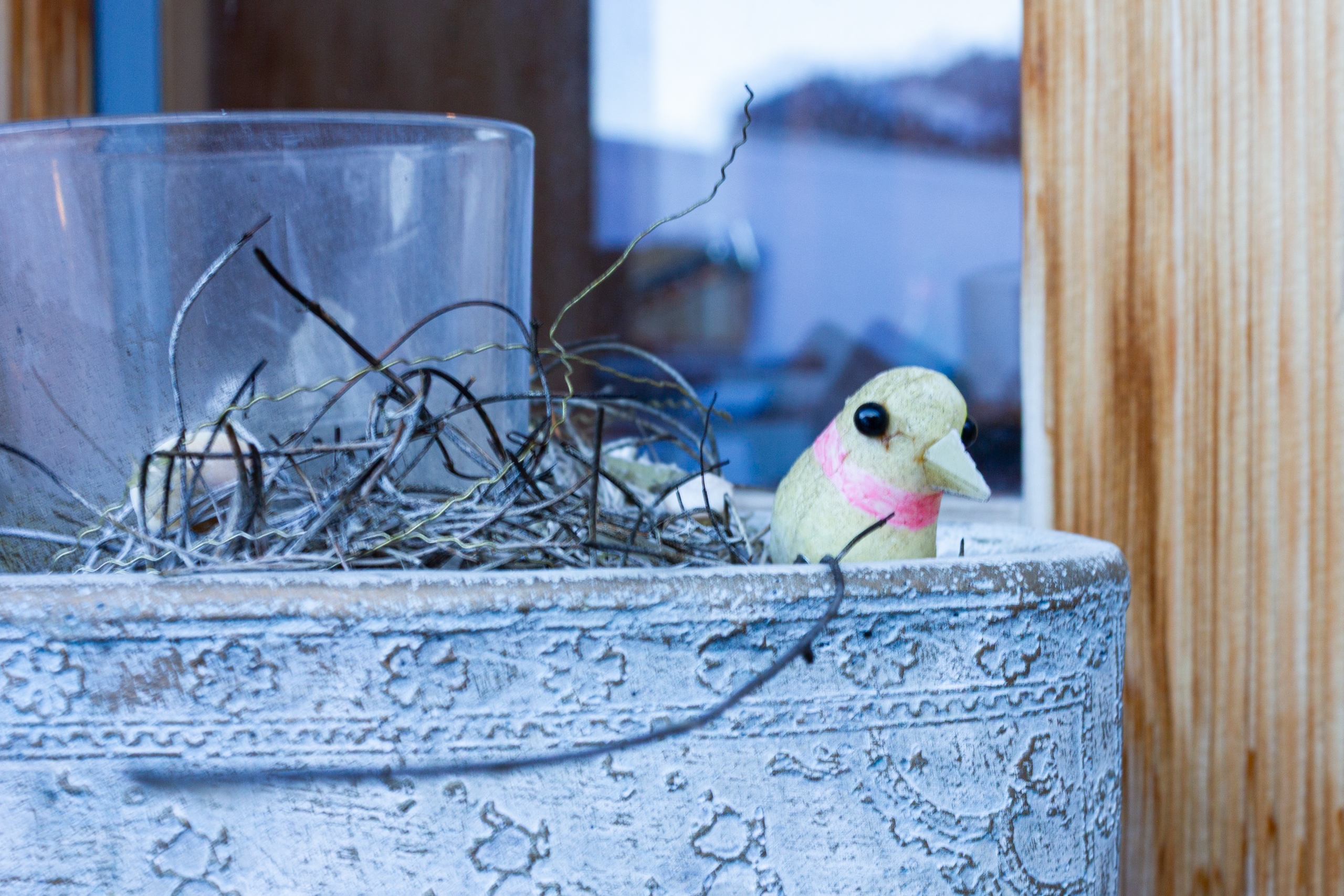Dekorationsobjekt mit Vogel