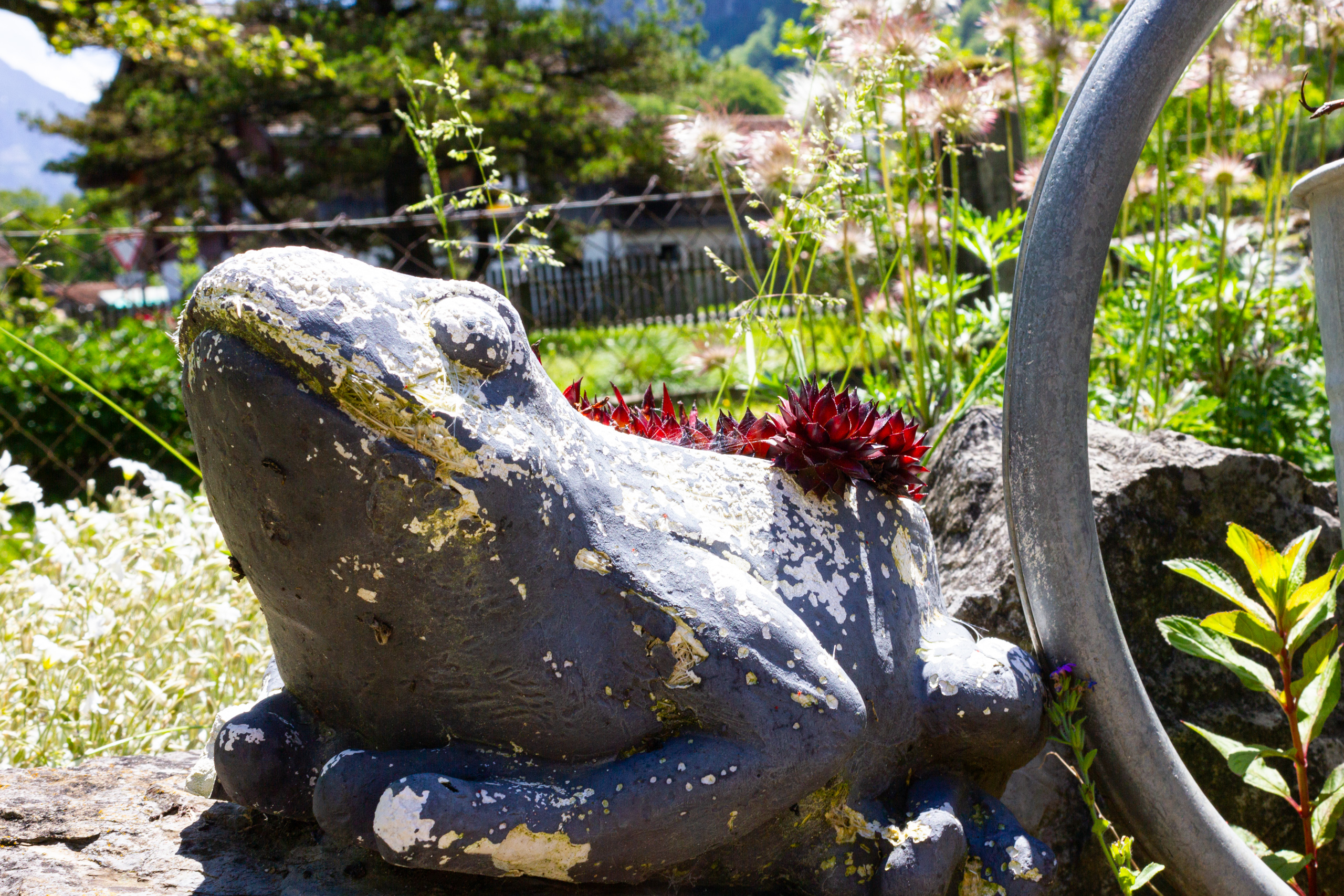 Garten mit Skulptur