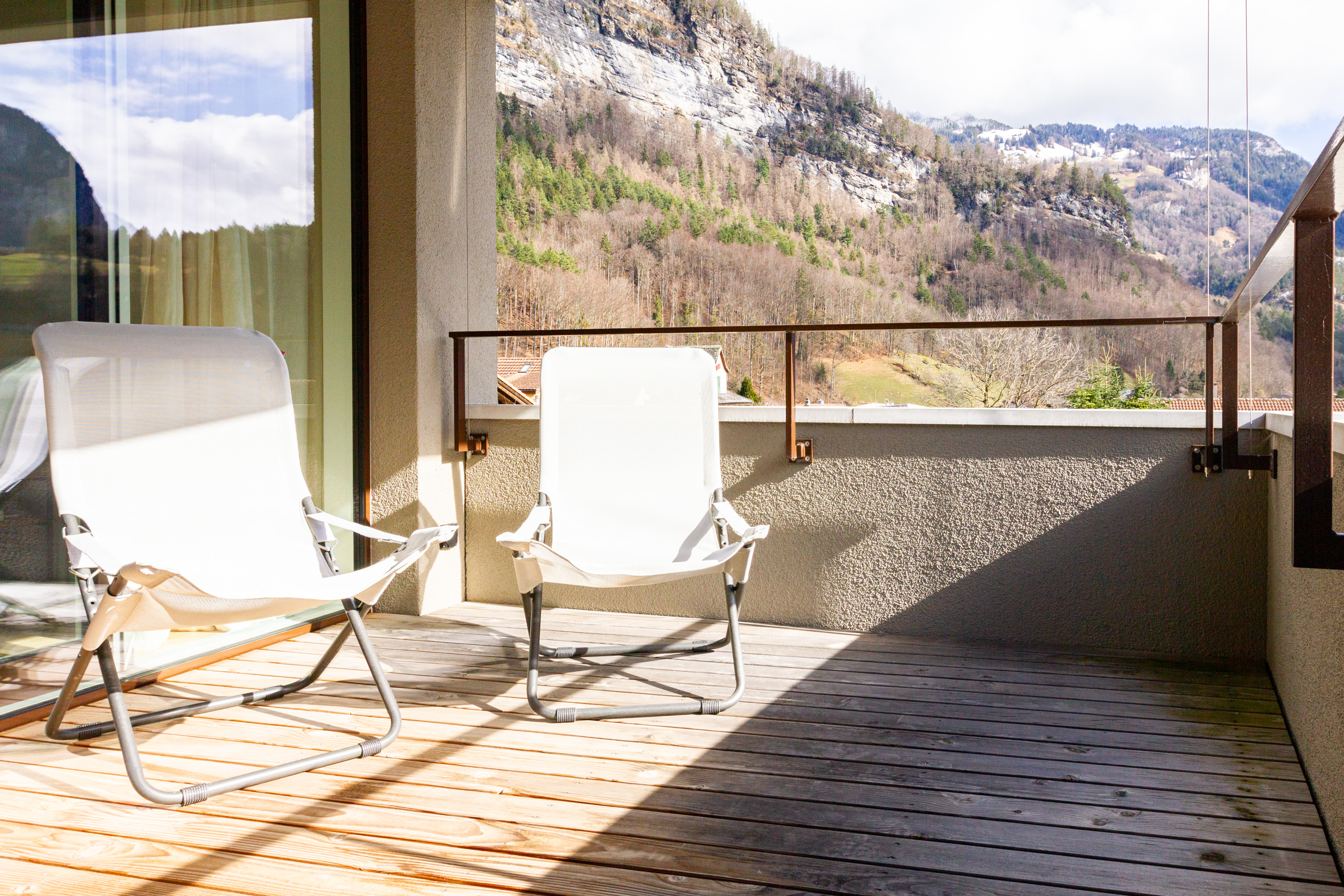 Balkon mit Bergblick