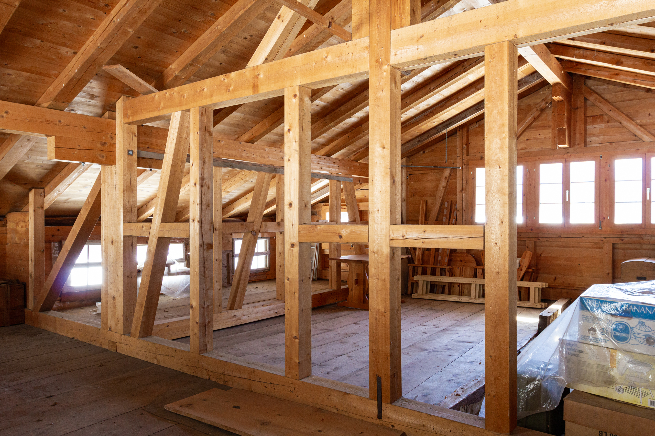 Ausgebauter Dachboden im Rohbau