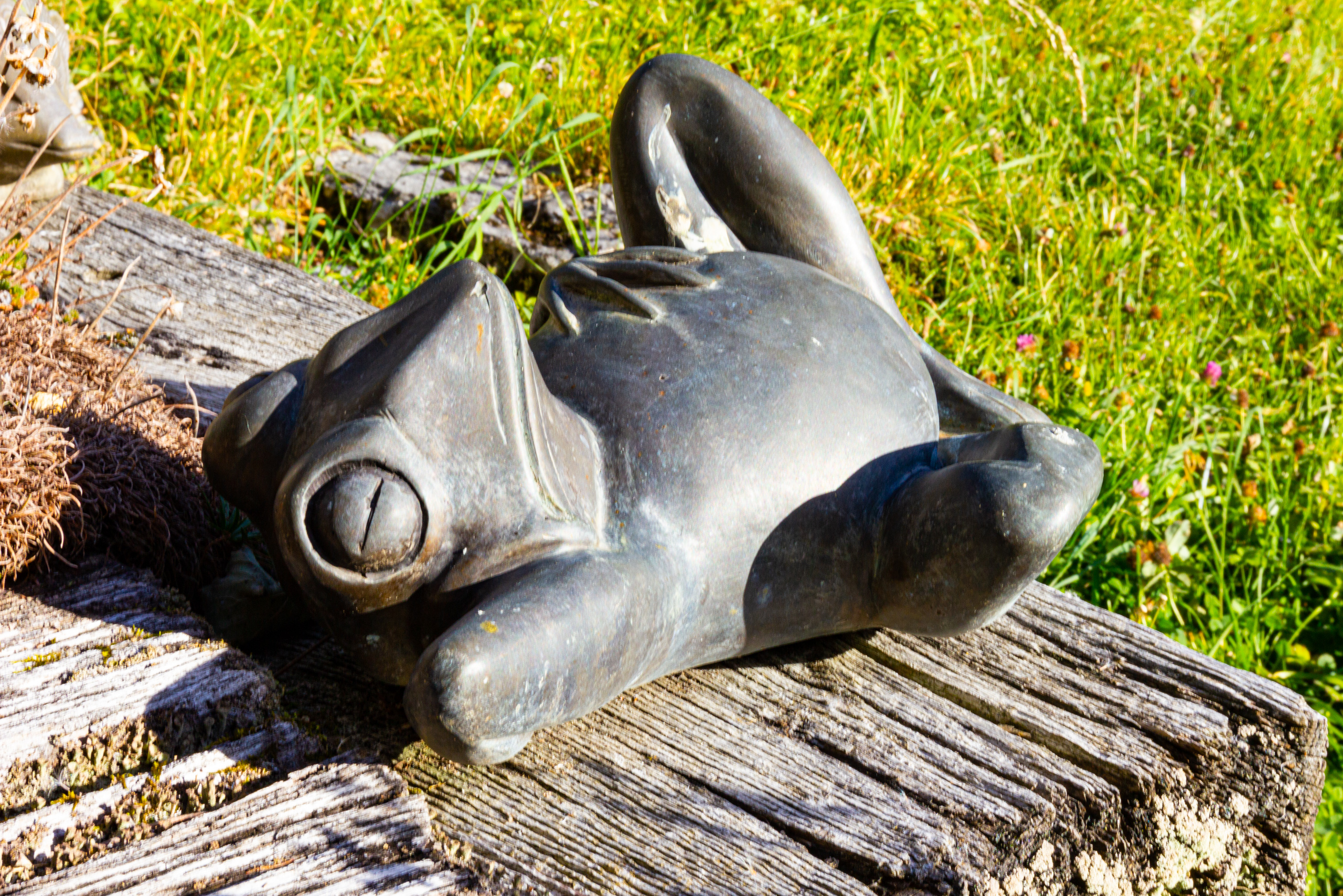 Garten-Detail mit Skulptur
