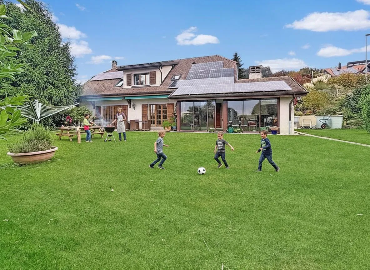 Großes Einfamilienhaus mit Garten und Solaranlage