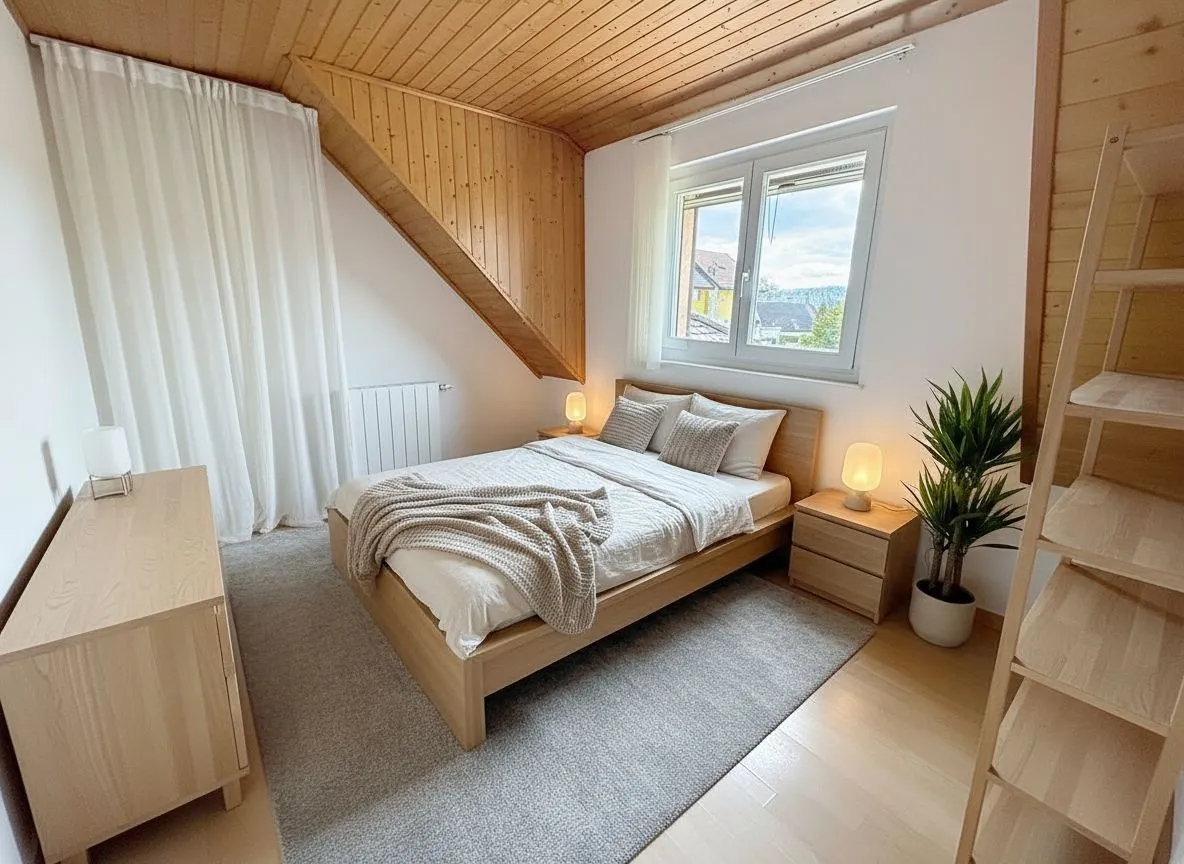 Gemütliches Schlafzimmer im Dachgeschoss