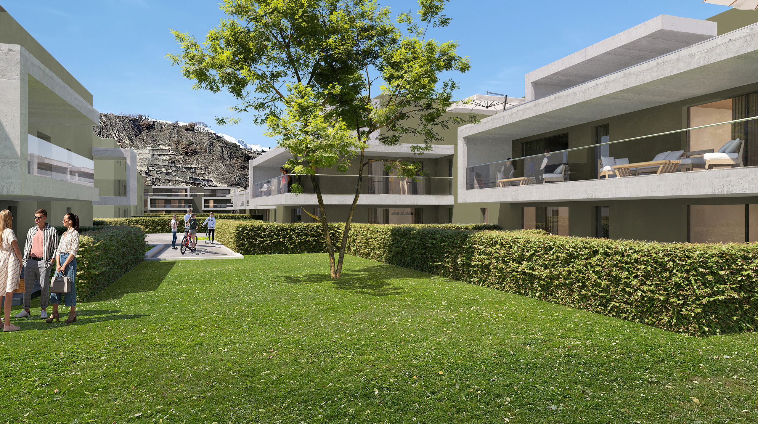 Moderne Wohnanlage mit Innenhof