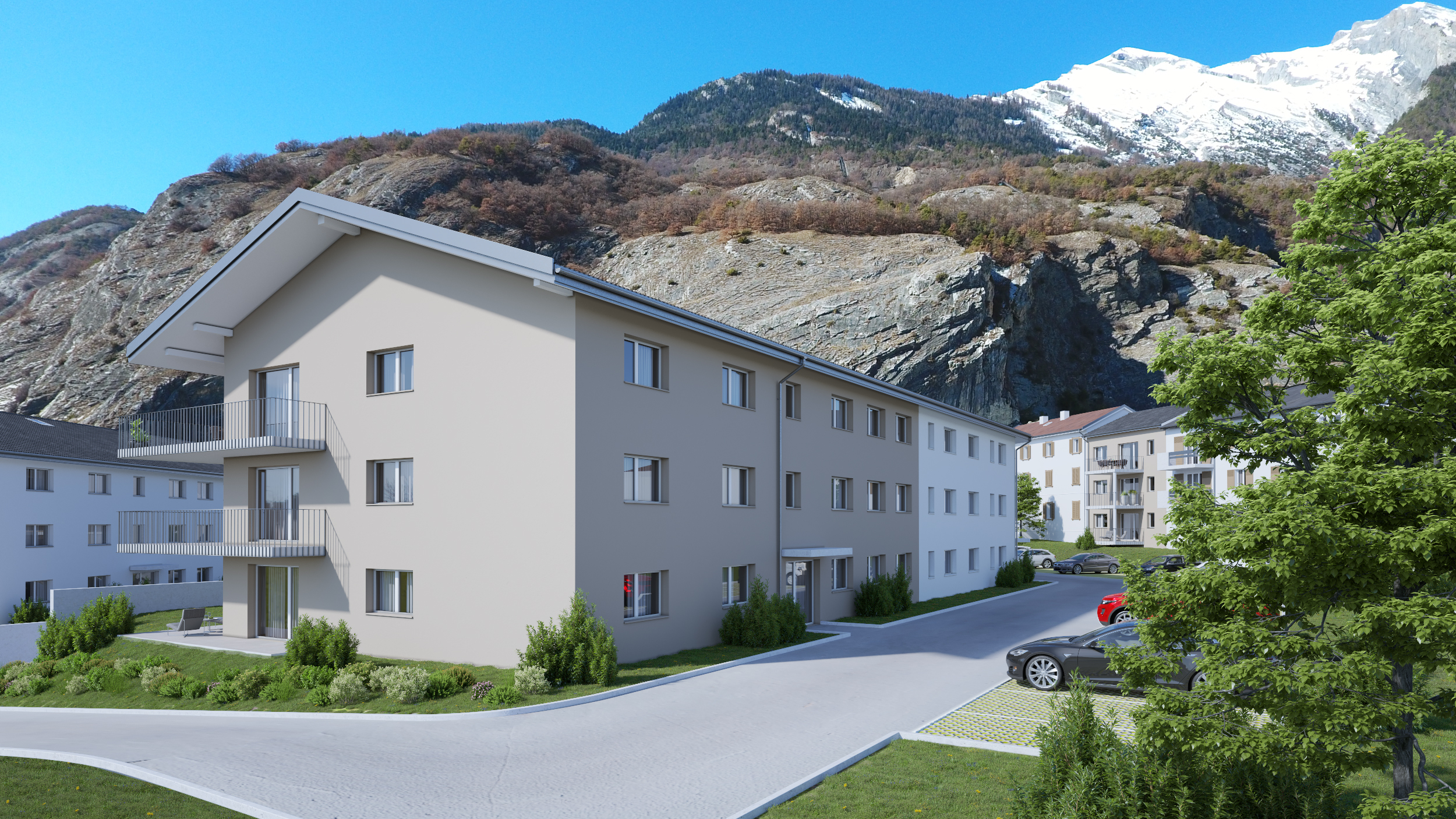 Wohnanlage in alpiner Umgebung