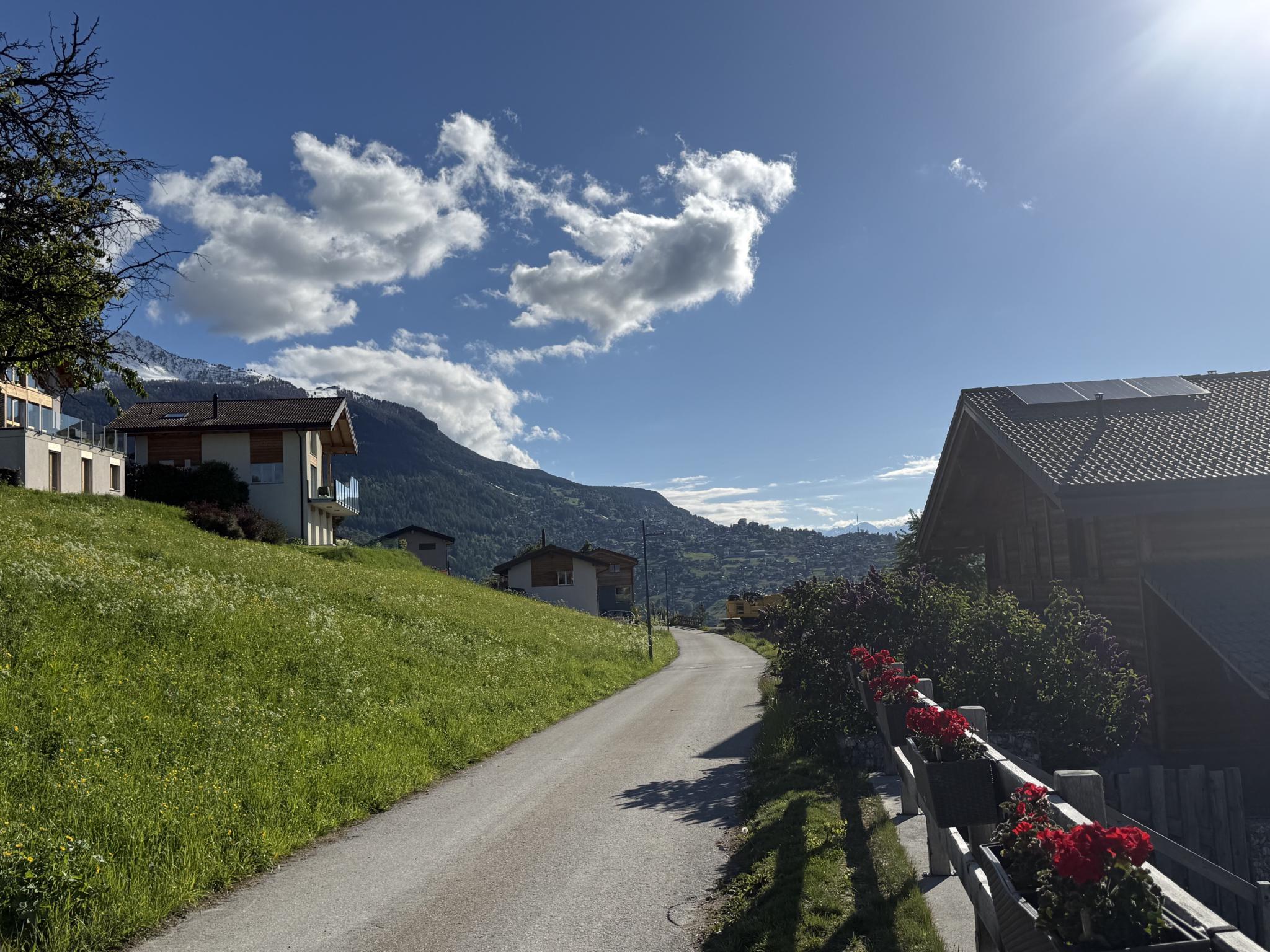 Bergstraße mit Wohnhäusern