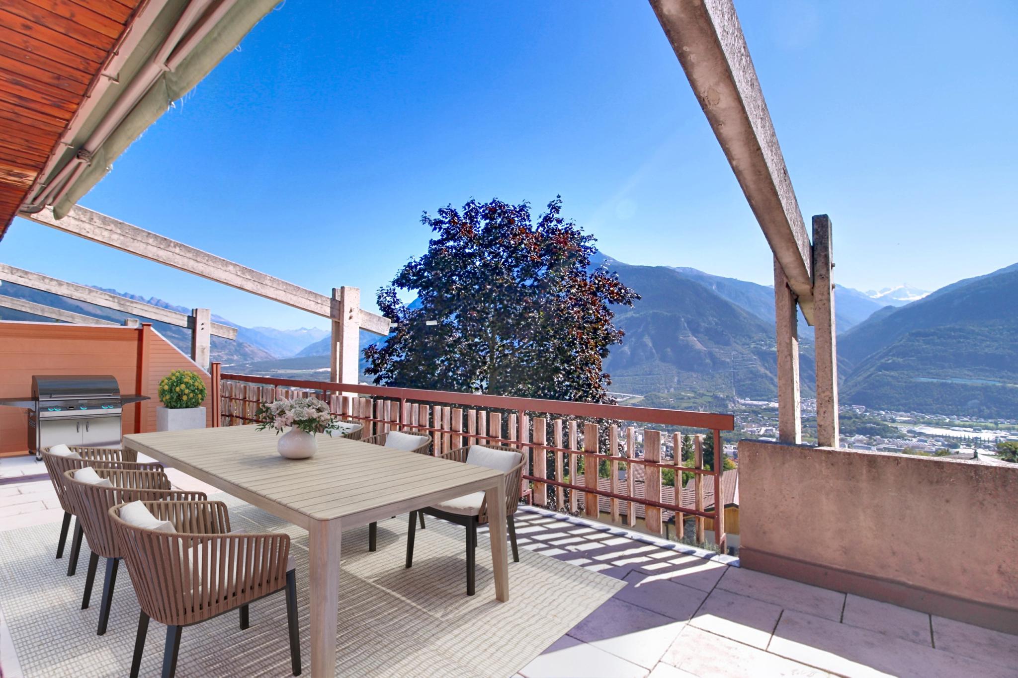 Terrasse mit Bergblick